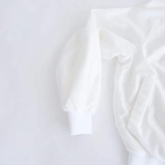 Vintage 80 King Louie Pro Fit White Ford Zip Up Hidden Hood Windbreaker Jacket M - Picture 8 of 11